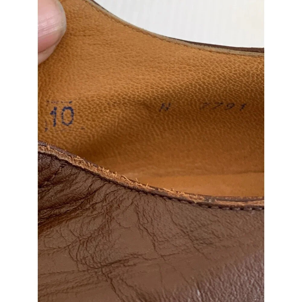 Peter Huber Brown Moustache Clipper Split Toe Derbys  Shoes Sz 10 Made in Italy
